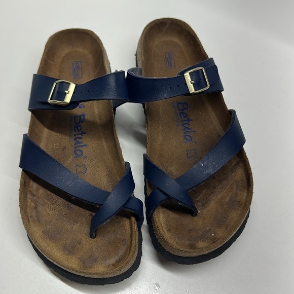 Birkenstock Betula Mayari Birko Flor Sandals Leather Shoes Blue Womens Size 7 - Picture 2 of 10